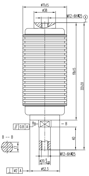 TF314Q負荷開關用真空滅弧室結構圖